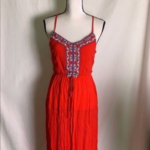 Full length coral Sundress